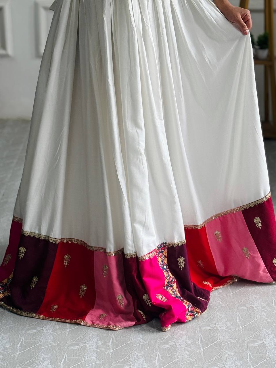Exclusive  Launching Coming Beautiful Pure Cotton fabric With Embroidery Work Navratri Collection