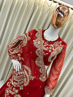 DESIGNER WEAR EMBROIDERED LEHENGA BLOUSE AND SHRUGE
