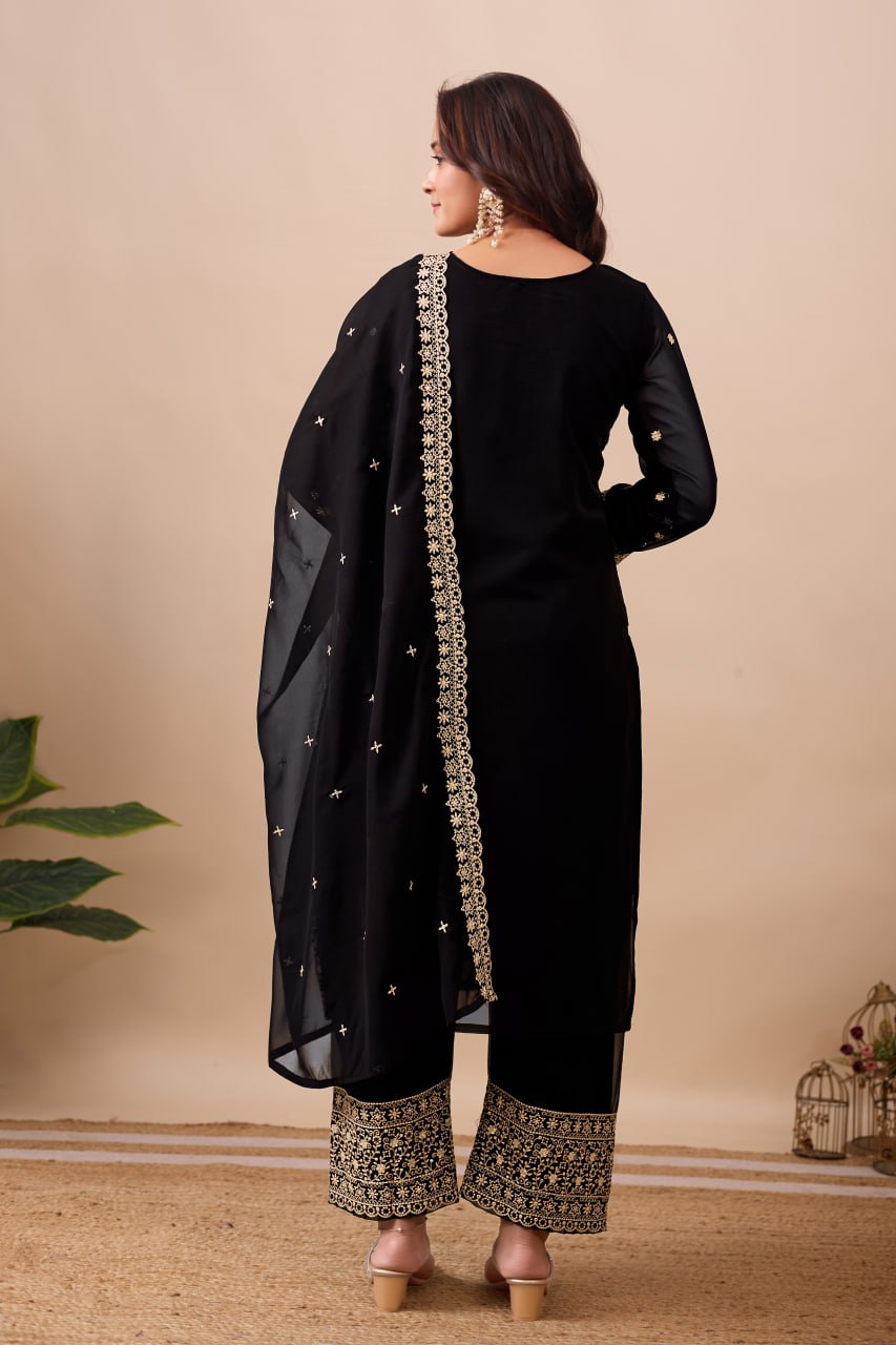 FESTIVAL SPECIAL DESIGNER HEAVY EMBROIDERY SEQUENCE WORK TOP PENT WITH DUPATTA SET