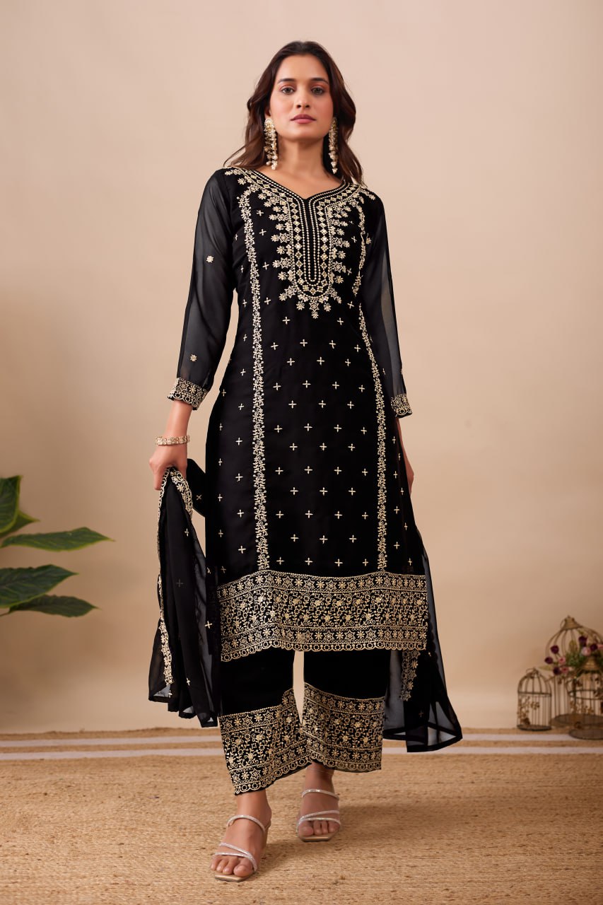 FESTIVAL SPECIAL DESIGNER HEAVY EMBROIDERY SEQUENCE WORK TOP PENT WITH DUPATTA SET
