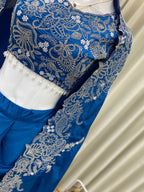 NEW THREE PIECE INDO-WESTERN READY TO WEAR DRAPED PLATED DHOTI WITH BLOUSE,KOTI