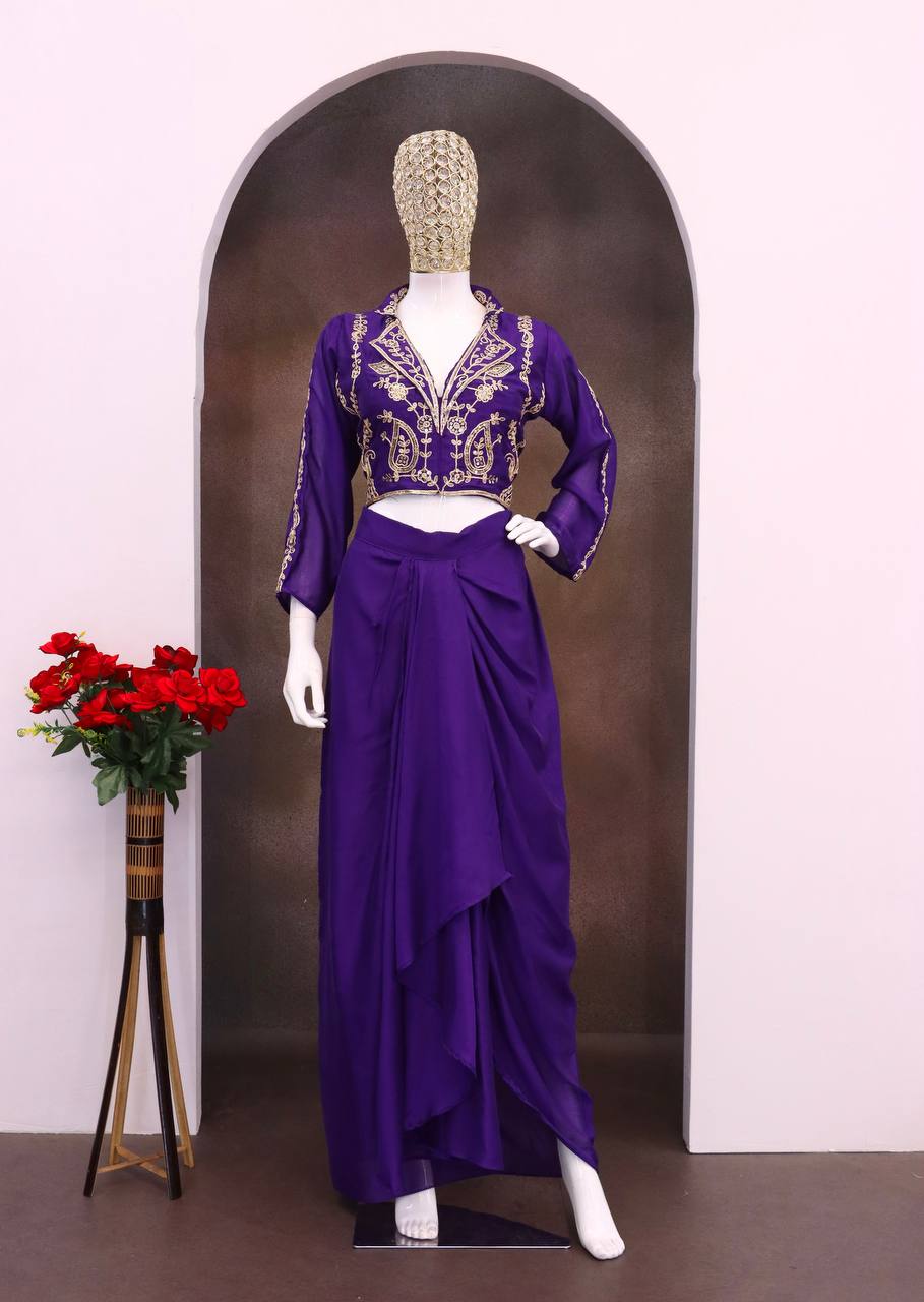 Festive Ready in our new Western Two Piece set with Sequins embroidery detailing.