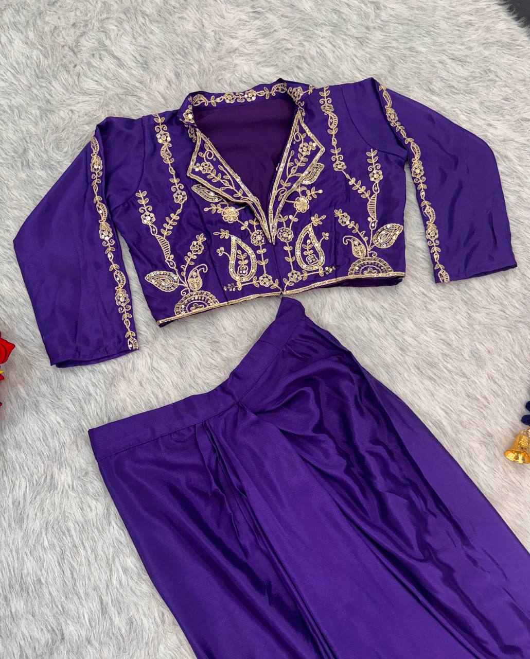 Festive Ready in our new Western Two Piece set with Sequins embroidery detailing.