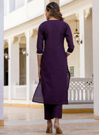 Primium Purple Women’s Kurta Pent Dupatta Set