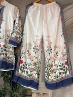 Ready-to-Wear Straight Cut Printed Suit with Contrast Borders